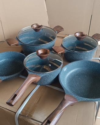 Set pentole antiaderenti effetto pietra induzione 