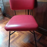 2 Sedie vintage anni 60/70 rare similpelle rossa