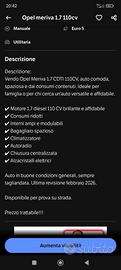 Opel meriva 1.7 CDTI 110 cv