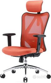 sedia ufficcio ergonomica in stoffa arancione
