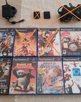 Lotto 6 videogiochi Ps2 PlayStation + accessori