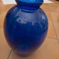 vaso vetro murano blù alto 31