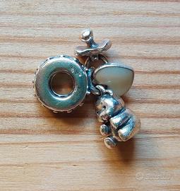 Pandora charm pendente orsetto cuore ciuccio