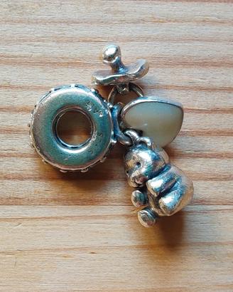 Pandora charm pendente orsetto cuore ciuccio