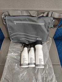 BMW borsa a tracolla+set 3 detergenti originali 