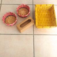 Tris di cestini in vimini+ omaggio 