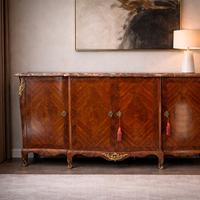 Credenza in legno pregiato con piano in marmo