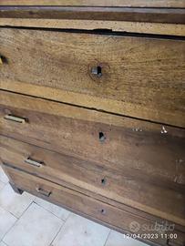 Cassettiera artigianale noce nazionale  anni 50-60