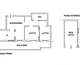 Quota 1/2 di trilocale piano primo e garage