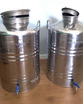 contenitori inox 18/10 per olio 50 litri