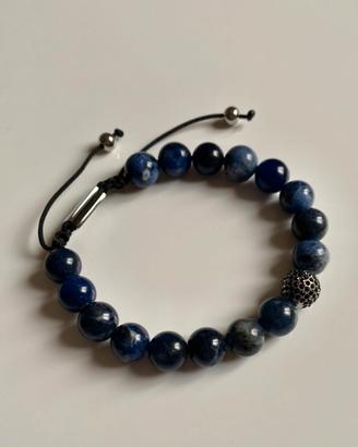 Bracciale con Sodaliti e Acciaio