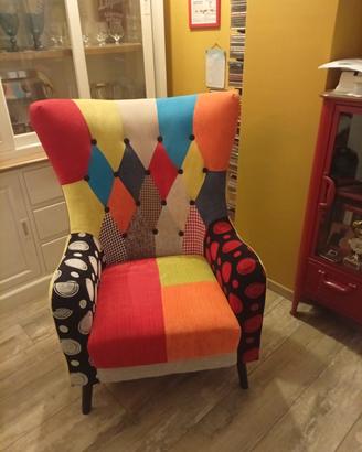 poltrona patchwork colorata 