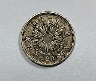 20 Sen Meiji Japonese Argento 1867- 1912