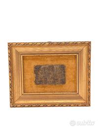 Placca Antica Bronzo Scena Fiamminga 800