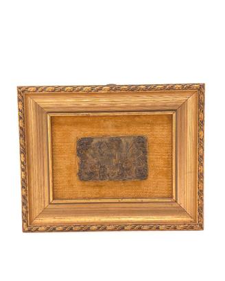 Placca Antica Bronzo Scena Fiamminga 800