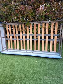 rete letto struttura in acciaio con doghe in legno