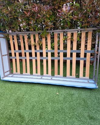 rete letto struttura in acciaio con doghe in legno