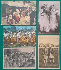 Cartoline Albania Costumi Lotto 5 Anni 40 Rarissim