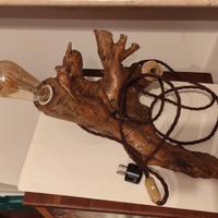 Abat-jour artigianale in legno di ulivo – pezzo un