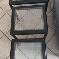 Trittico tavolini da salotto neri