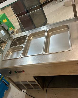 Banco refrigerato con vasche con vetro protettivo