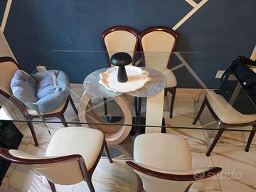Tavolo in vetro conforama e sedie abbinate in ecop