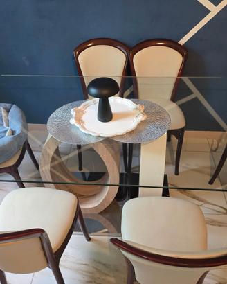 Tavolo in vetro conforama e sedie abbinate in ecop
