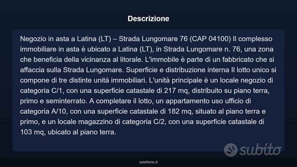 Immobile in asta di 217 m² a Latina - Altro