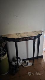 Tavolino vintage con piano in marmo