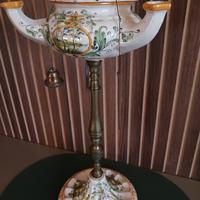 Ceramica di Castelli antica lucerna a tre beccucci