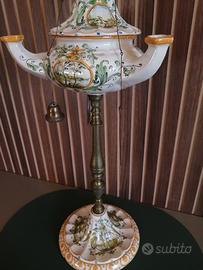 Ceramica di Castelli antica lucerna a tre beccucci