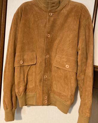 Bomber Vera Pelle 100% Scamosciata Tg. 50 Italia