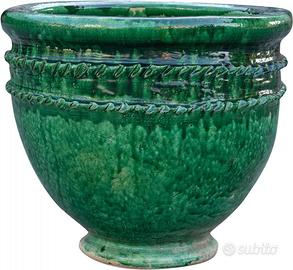Vaso Alto Decorativo in Terracotta Verde Spedizion
