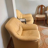 Divano in pelle e 2 poltrone