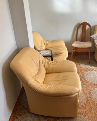 Divano in pelle e 2 poltrone