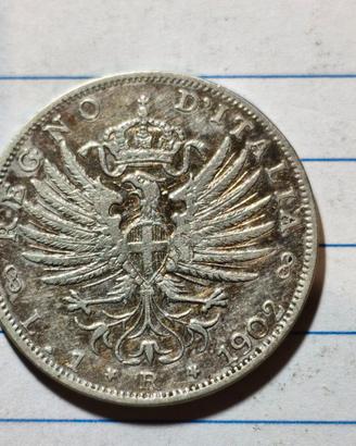 1 lira argento aquila araldica 1902