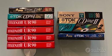 Casette varie (TDK, Sony, Maxell) sigillate 90 min