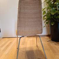 sedie Ikea in rattan, gambe in metallo cromato