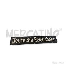 TARGA IN METALLO DEUTSCHE REICHSBAHN ORIGINALE ALL