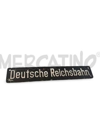 TARGA IN METALLO DEUTSCHE REICHSBAHN ORIGINALE ALL