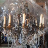 Lampadario antico gocce cristallo 1800