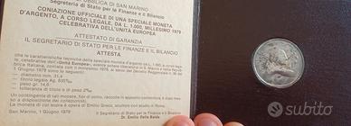 1000 lire 1979 san marino argento