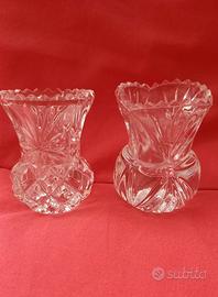 Coppia portacandele in vetro