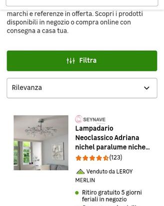 Lampadari con luci led