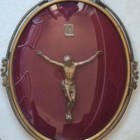 Crocefisso Antico teca vetro bombato