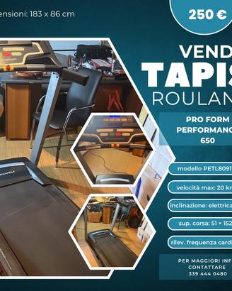 Tapis roulant pro form performance 650