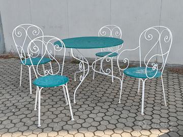 Set da giardino in ferro battuto anni '50