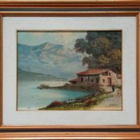 Quadro casa sul lago