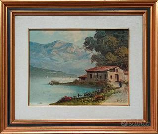 Quadro casa sul lago