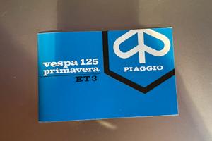 Libretto uso manutenzione Vespa 125 primavera et3